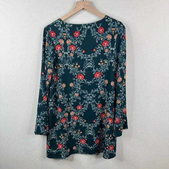 Xhilaration Womens Floral Dress Size M Tunic Long Sleeve Lined Casual Summer‎ - Picture 4 of 5